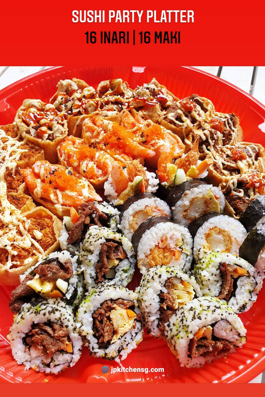 SUSHI PARTY PLATTER (32pc : 2maki + 4x4pc inari)